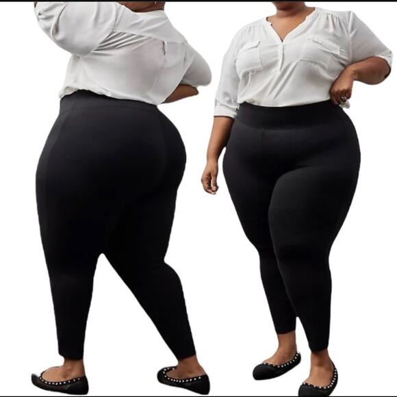 Torrid Pixie Pull On 1X Pants Luxe Ponte Black Slim Fix High Rise - Picture 1 of 12